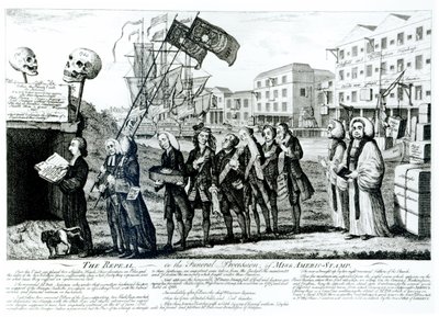 The Repeal, or the Funeral Procession of Miss Americ-Stamp by Benjamin Wilson
